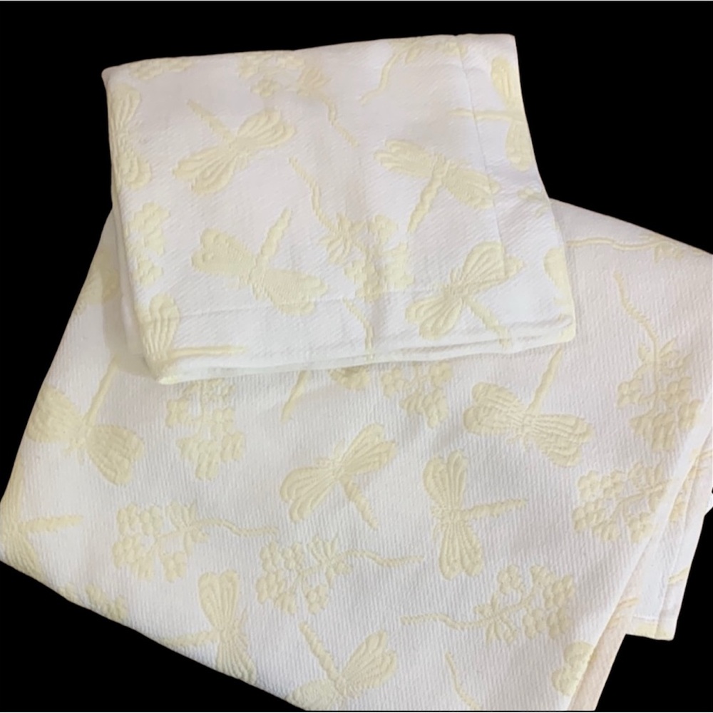 Vintage Bajamas by Columbine Cody Twin Coverlet & Pillow Sham PortugalDragonfly